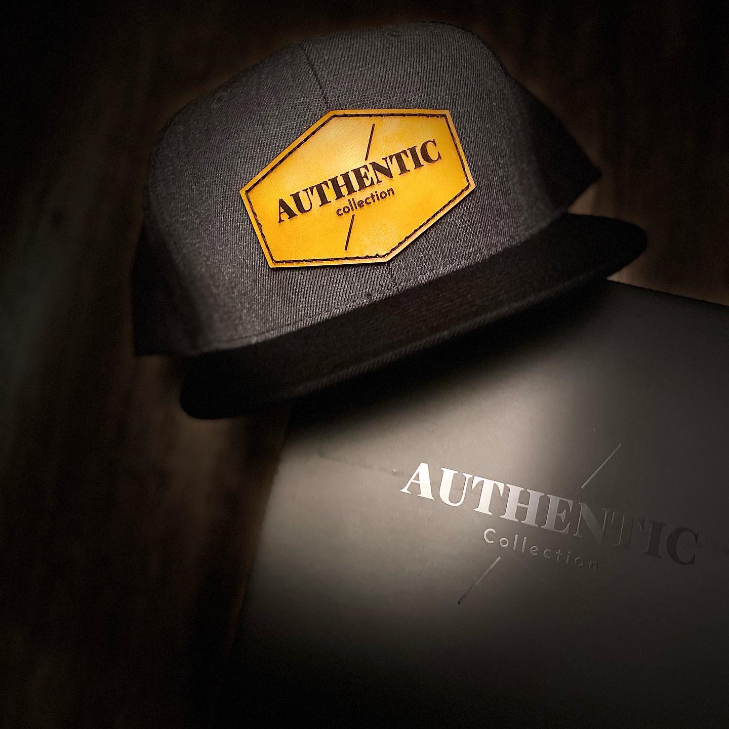 Core Charcoal Leather Patch Snapback image 1