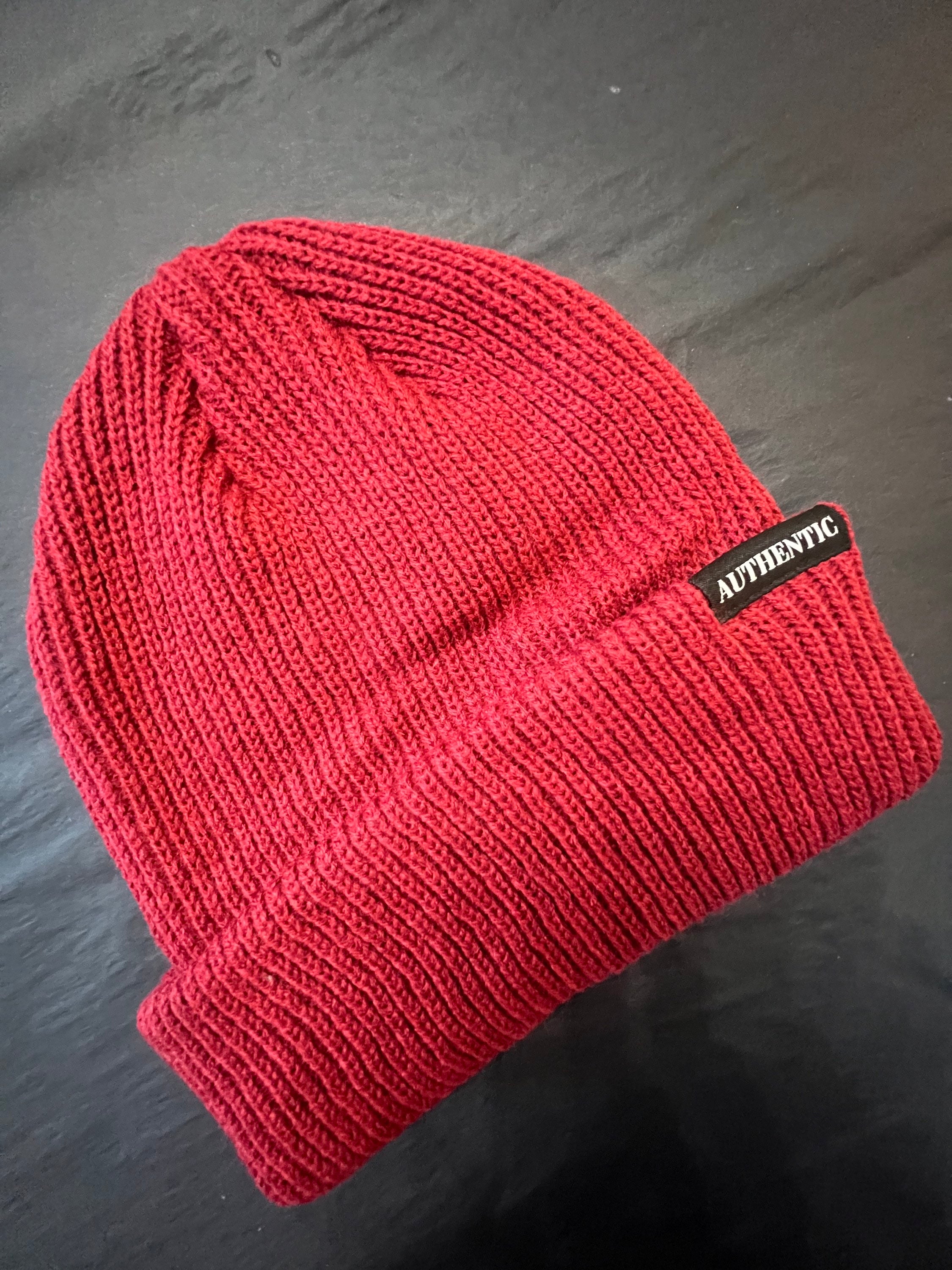 Maroon Waffle Beanie image 0