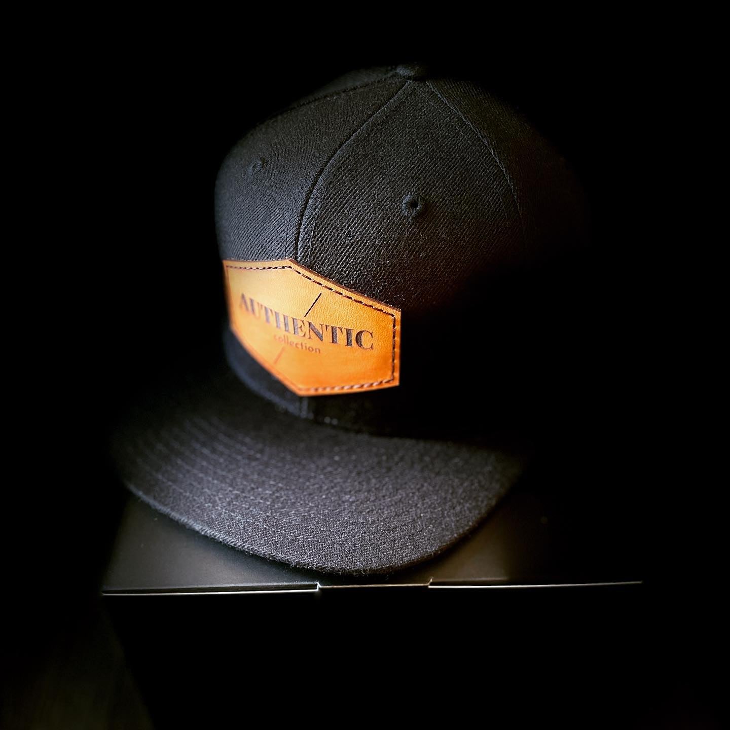 Core Black Leather Patch Snapback image 2