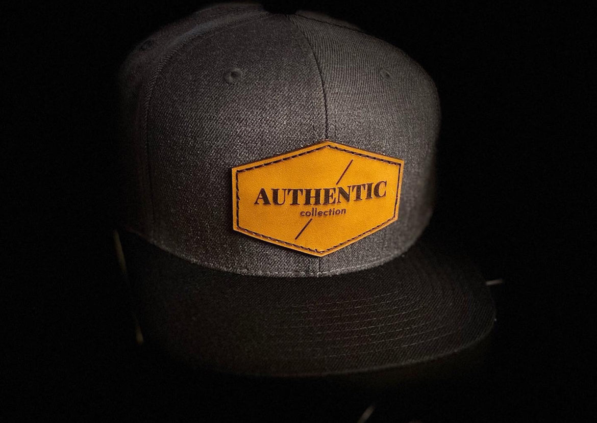 Core Charcoal Leather Patch Snapback image 0