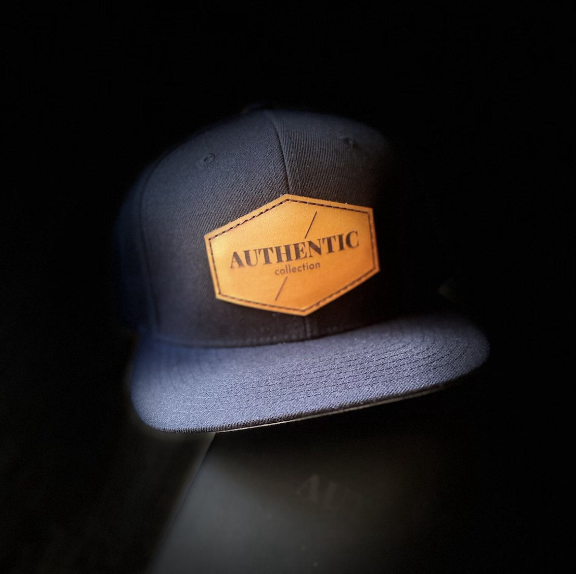 Core Black Leather Patch Snapback image 1