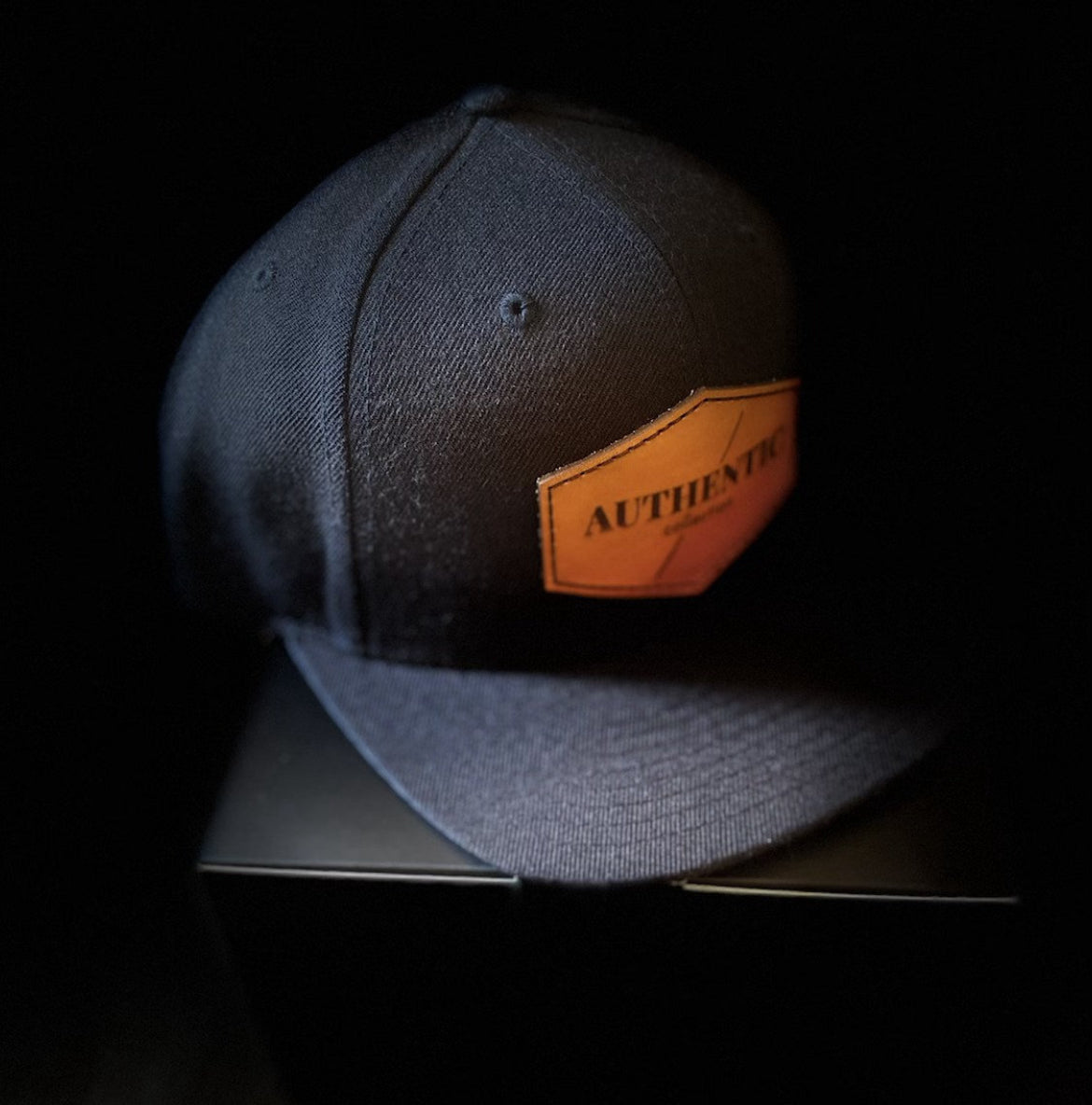 Core Black Leather Patch Snapback image 0