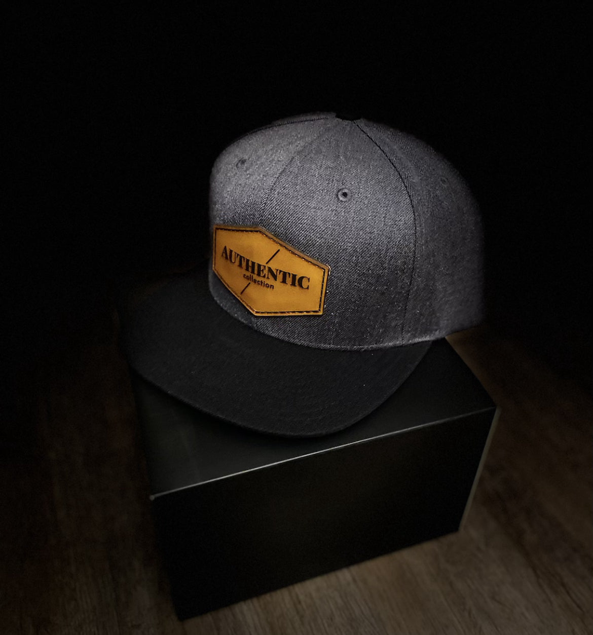Core Charcoal Leather Patch Snapback image 2